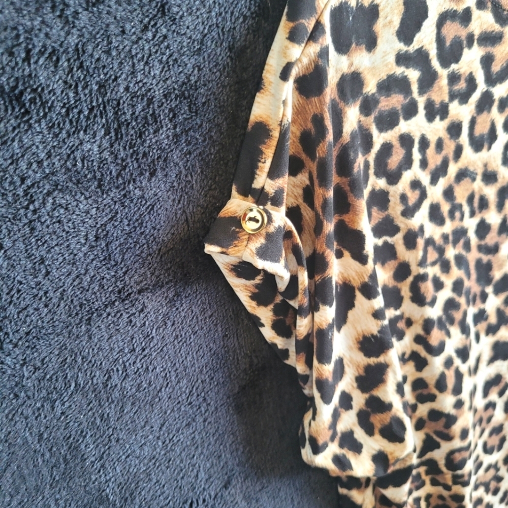 Vintage Suzie Leopard Print Women's Top Size XL - Picture 2 of 5